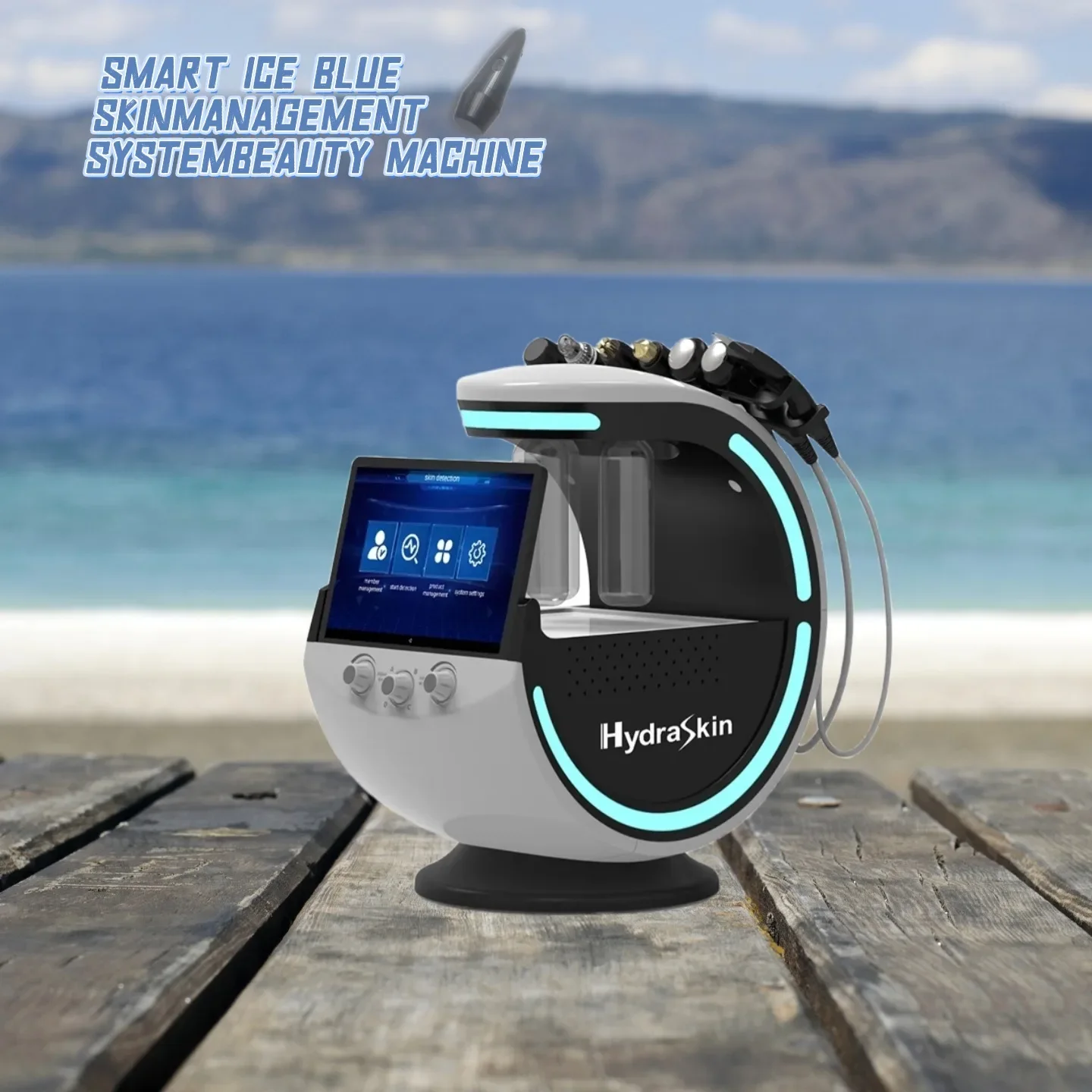 

7 в 1, ледяной синий светодиодный модуль Hydra Smart Ice Blue Machine, умный анализатор кожи Ice Blue Machine для красоты