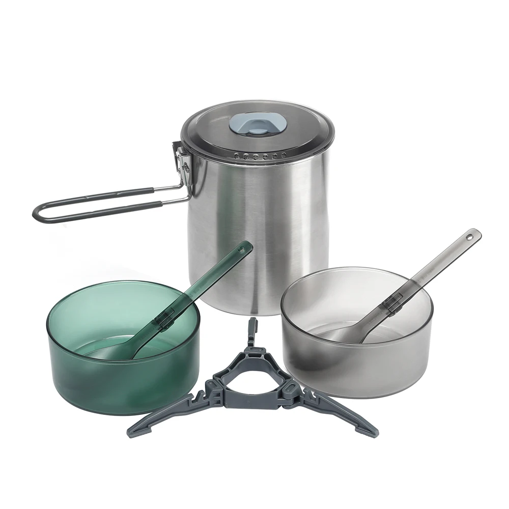 Vuur-esdoorn antarcti duo camping cooking set 1.6l roestvrij pot wandelen picknick kookgerei servies servies gebruiksvoorwerp voor toerisme