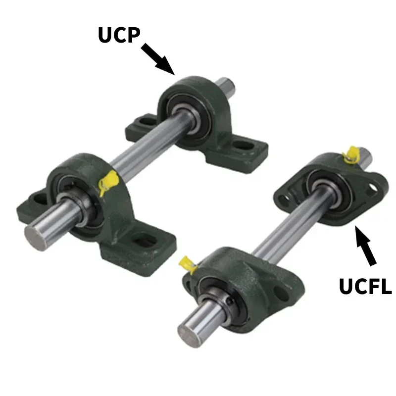 Optical Axis Linear Rail Shaft OD12/15/17/20mm + 2Pcs Vertical bearing fixed seat  UCP/UCFL outer spherical support seat for DIY