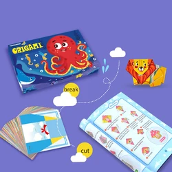 Kit de papel de Origami de colores para niños, divertido juego Manual de Origami para niños, diversión de Ángel, juguetes de corte de papel de Origami inglés, artesanías