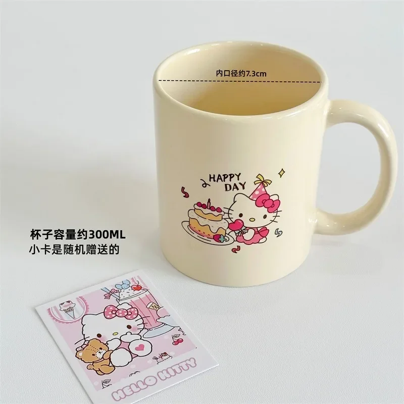 Creatieve Hello Kitty Verjaardag Keramische Mok Meisje Jongen 300 ml Sanrios Thuis Paar Koffie Melk Thee Ontbijt Water Cup Gift Servies