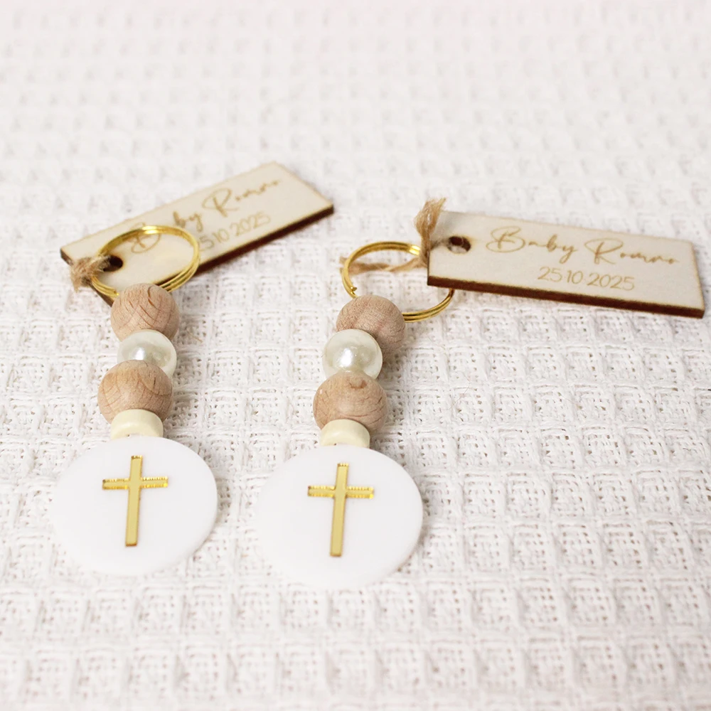 Personalized Baptism Cross Keychain Favors Christening Keychain Favors Mi Bautizo Unique Engraved Baptism Gifts Communion Favor