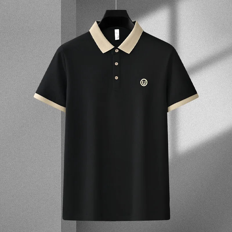 

Men's Luxury Trendy Polo Shirt Loose Collar Simple Casual Short Sleeved T-shirt Street Breathable Sweat Wicking Sports Shirt