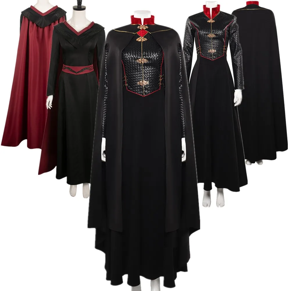 Frauen cos Targaryen Daemon Cosplay Kostüm Rhaenyra Fantasy Robe Erwachsenen Mantel Kleid Outfits Halloween Karneval Party Party Anzug