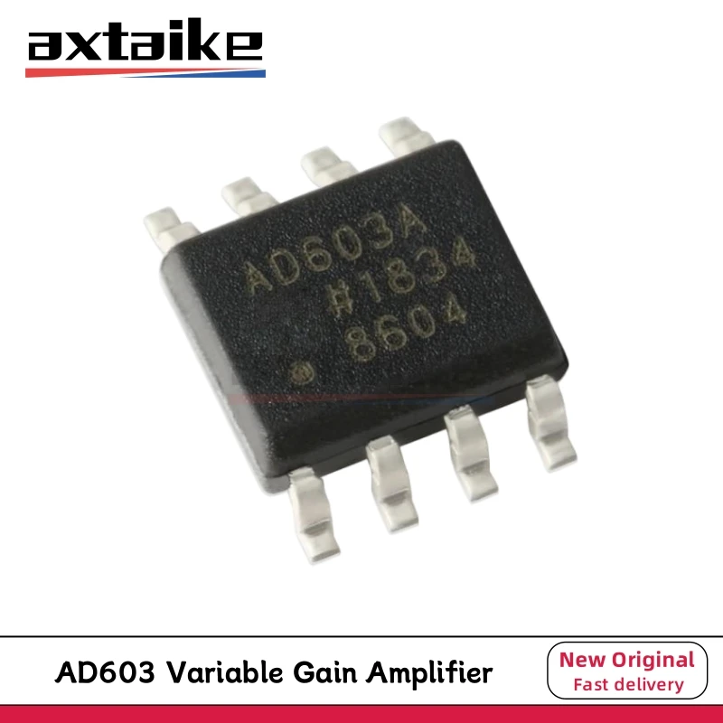 5PCS AD603 SOP-8 AD603A AD603AR AD603ARZ AD603ARZ-REEL7 4.75V - 6.3V 31dB Low Noise 90MHz Variable Gain Amplifier SMD IC