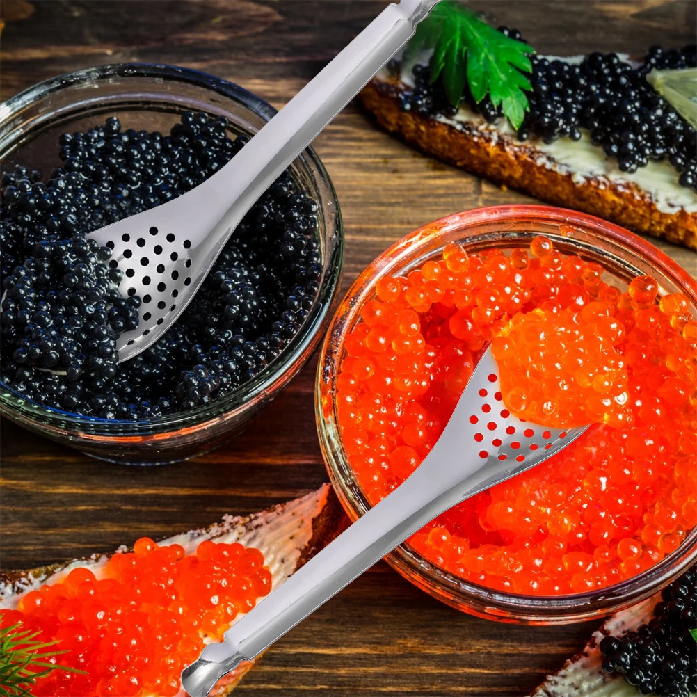 

8 Pcs Caviar Colander Spoons Household Slotted Chineses Cooking Pasta Hot Pot Stainless Steel Baking Flour Buffet Catering