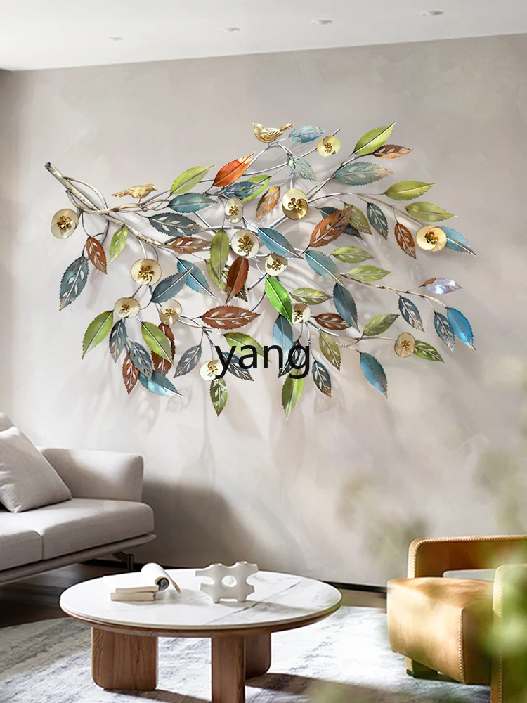 Yjq New Chinese Style Wall Corner Three-Dimensional Leaves Light Luxury Pendant Hotel Living Room Wall Decorations