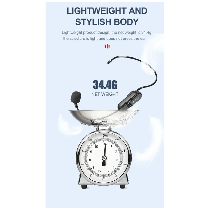 Sem fio microfone montado na cabeça, pouco abelha professor amplificador, audio fone condensador, 2.4G