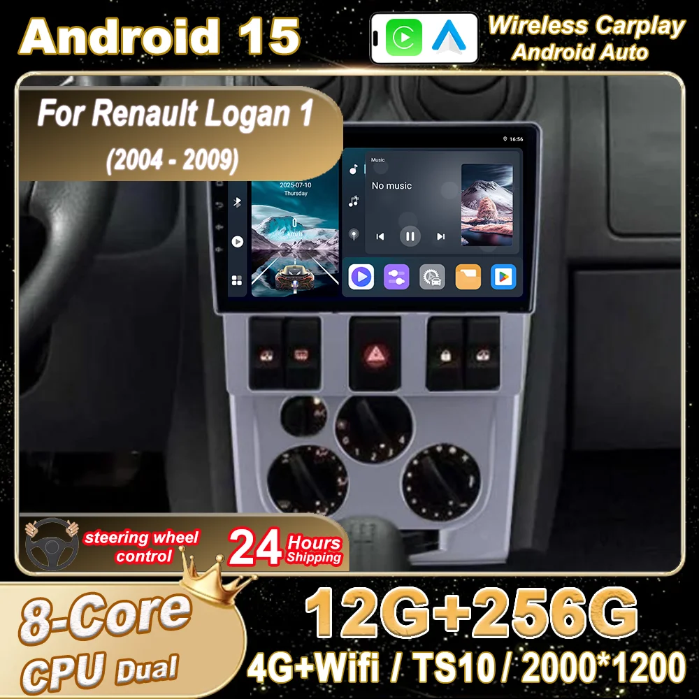 

Android Car For Renault Logan 1 2004 2005 2006 2007 2008 2009 Auto Radio Stereo Wirreles Carplay Multimedia player NO 2din DVD