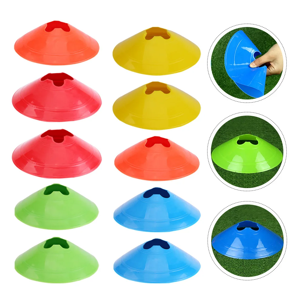 

10pcs Football Training Discs Durable Plastic Markers Brightly Colored Sports Equipment For Soccer Training Outdoor Activities