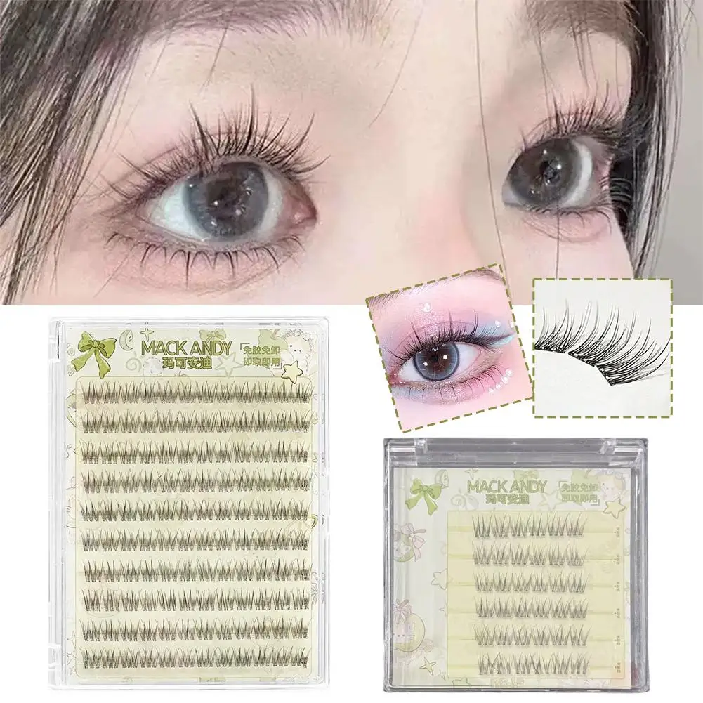 Sztuczne rzęsy bez kleju, naturalnie segmentowane, w kształcie rybiego ogona, narzędzie do makijażu rzęs, przedłużanie rzęs, codzienny styl H2M9