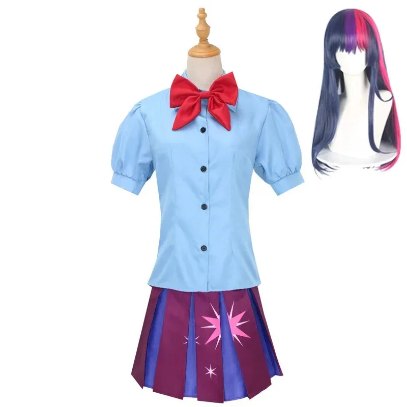 Twilight Sparkle Disfraz de cosplay humano Camisa de marinero Vestido corto Uniforme de fiesta de Carnaval de Halloween Setv;2,r'6;t.