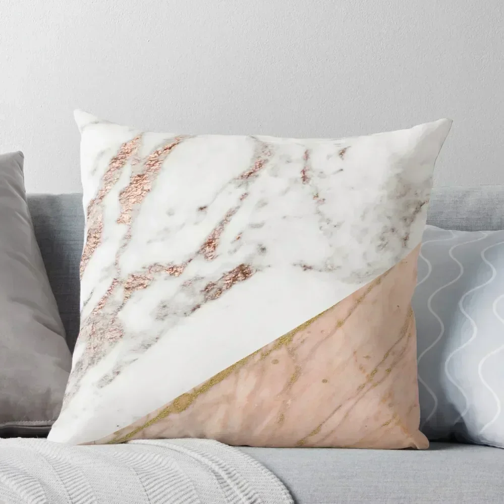 

Rose gold marble blended Throw Pillow christmas pillowcases pillow pillowcase Custom Cushion pillow