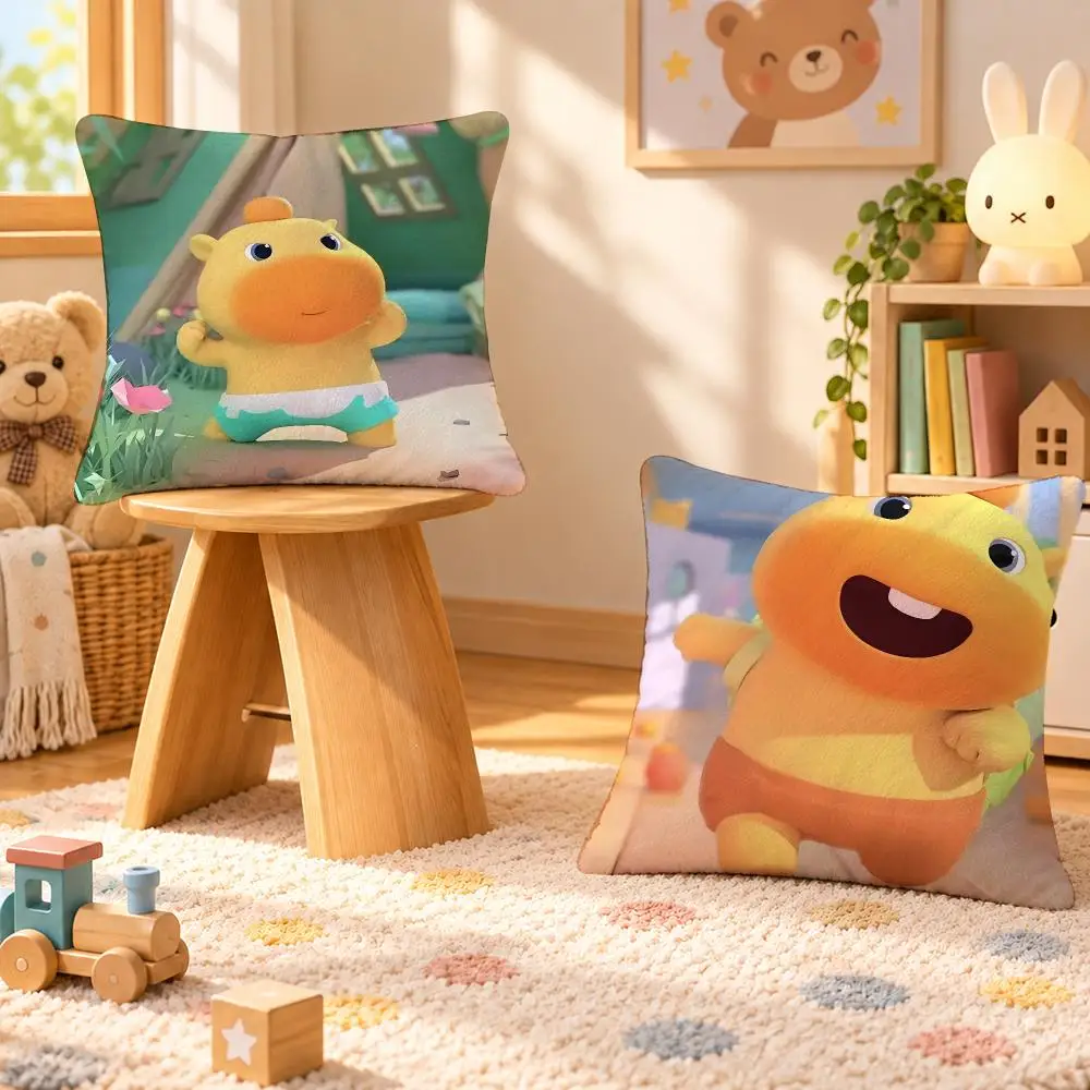 Character Capybara Lulu Cute Cushion Cover Personalized Soft Plush Pillow Living Room Home Sofa Bedroom Office Car Cushion