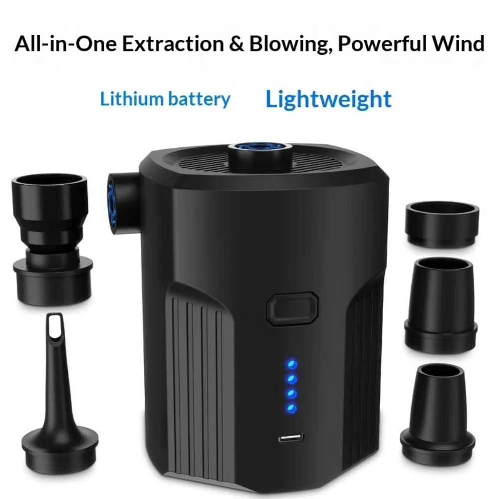 Outdoors Electric Air Pump  with 5 Nozzles USB Port  Inflator / Deflator Pump for Air Mattress Beds Boats Couch Pool Floats
