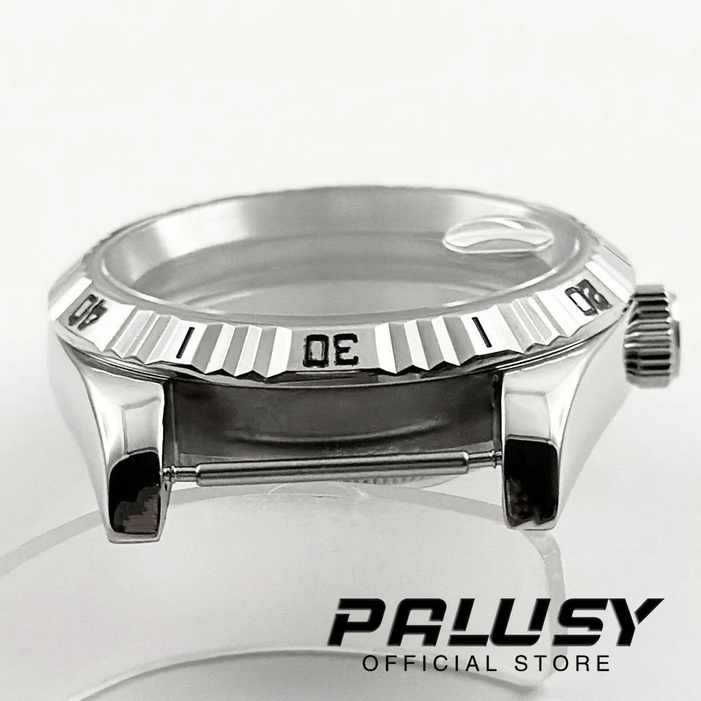 39MM Sapphire Glass Waterproof Silver Fluted Curved Watch Case Fit NH35 NH36 NH34 ETA 2824 PT5000 Movement image 4
