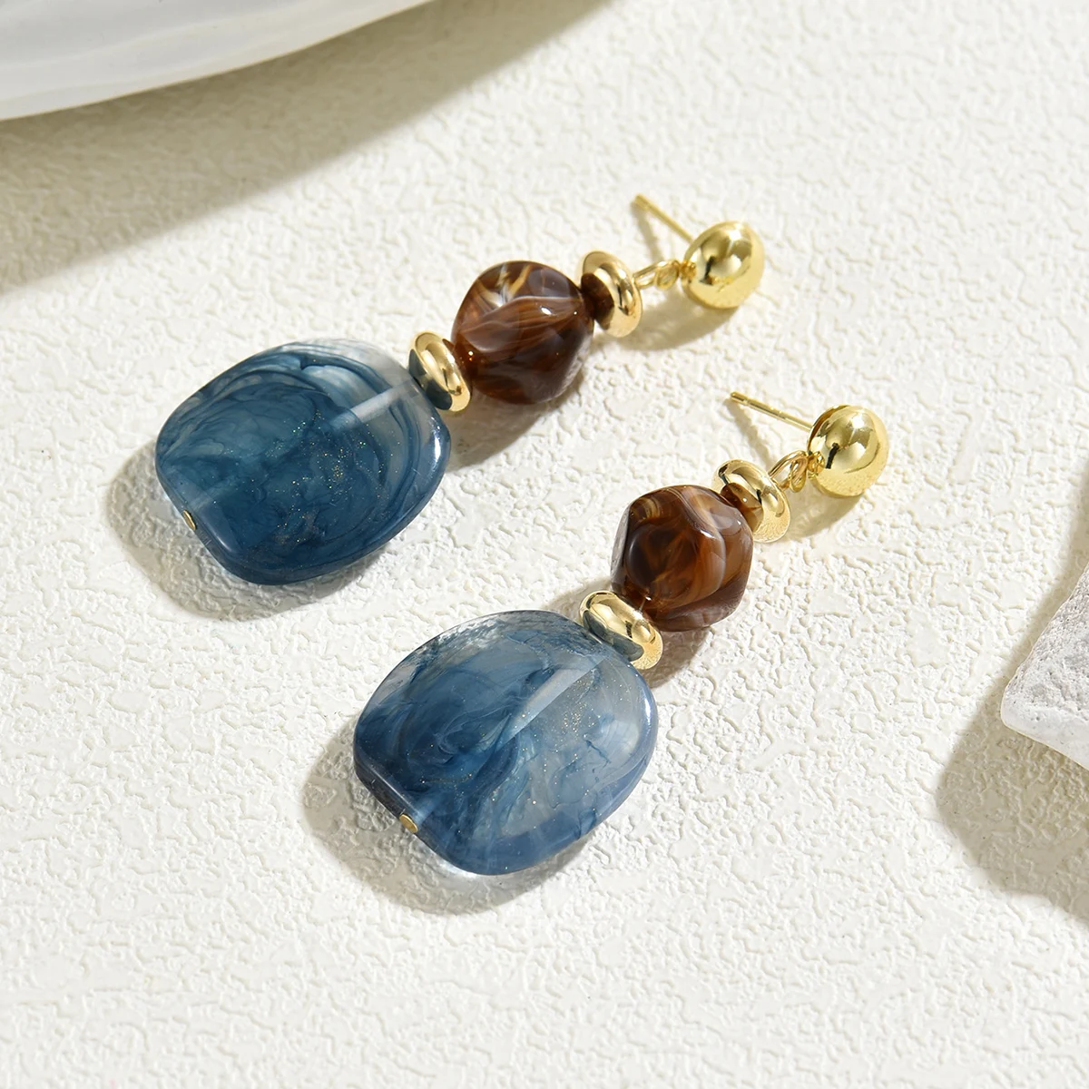 Women's Trendy Resin Dangle Earrings, Irregular Shape