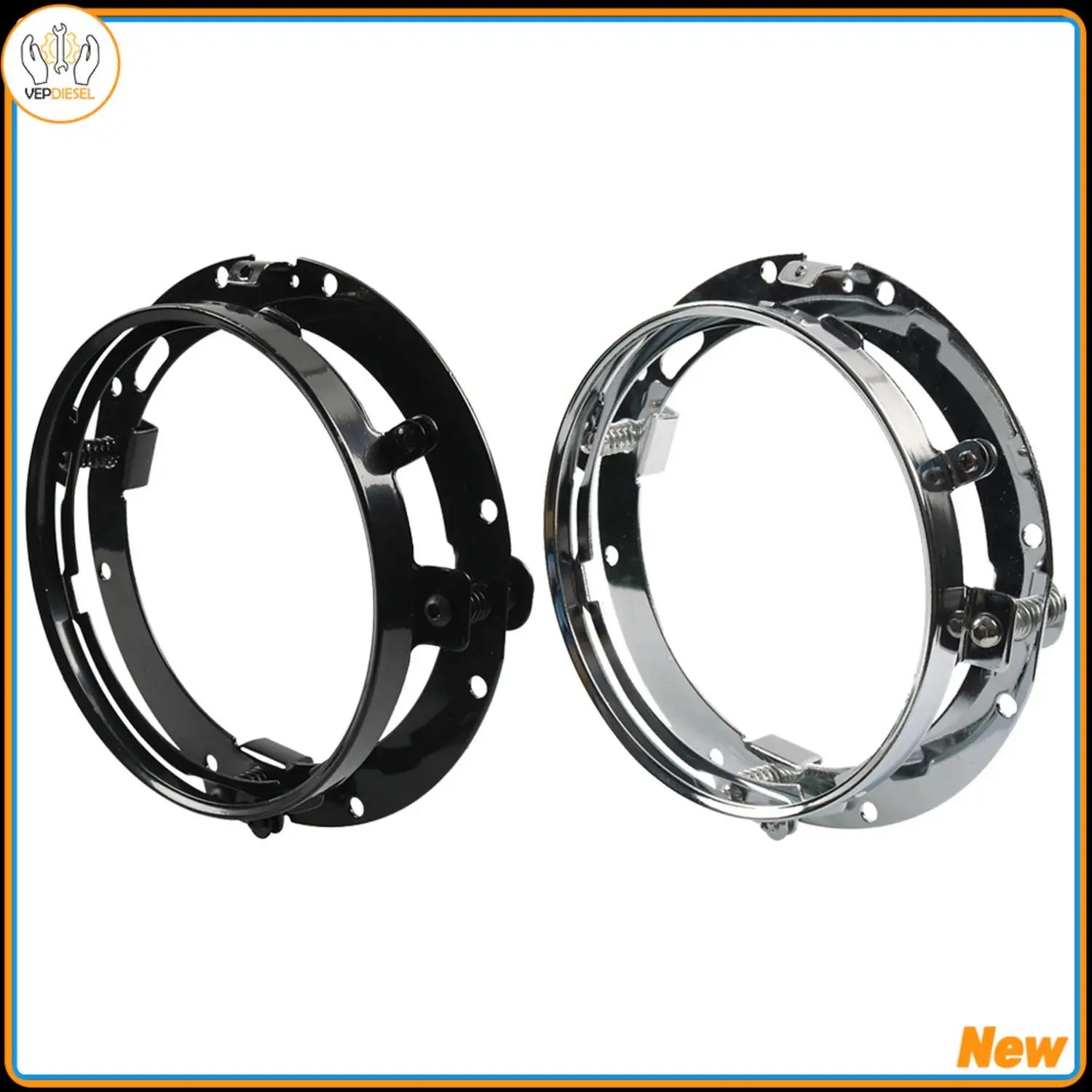 7 Inch Universal Round LED Headlight Mounting Bracket Ring Metal Headlight Torque Base For Jeep Volkswagen Vocho