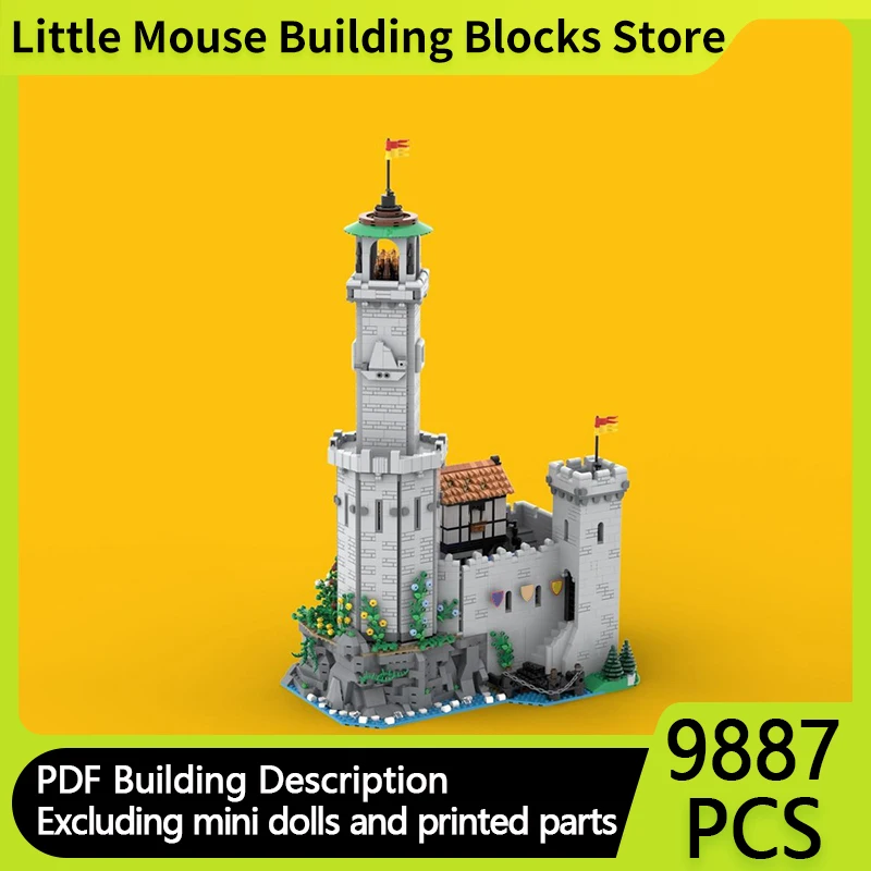 

Medieval Castle Model MOC Building Bricks Rock Brick Castle Modular Technology Gifts Holiday Assemble Children Toys Suit