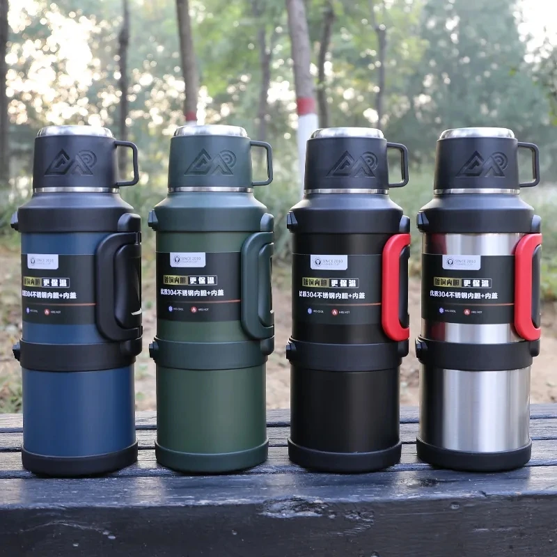 304 Stainless Steel Big Capacity Thermos Bottle 1L/2L Outdoor Travel Coffee Mugs Thermal Vaccum Water Bottle Thermal Mug