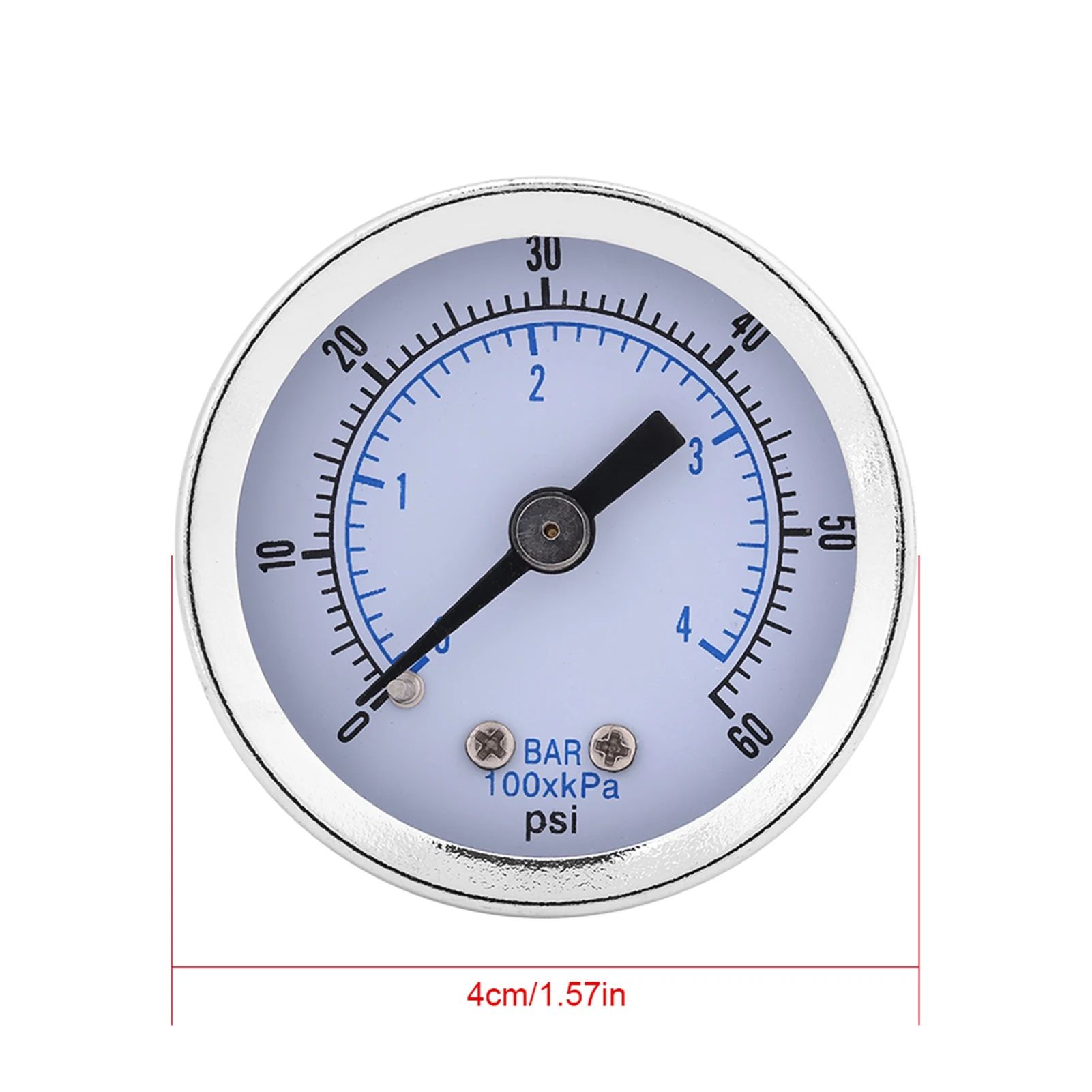 0‑60PSI 0‑4BAR 1/8' NPT Pressure Gauge Manometer for Water Air Oil Instrument Pressure Measuring Tool Air Pressure Gauge