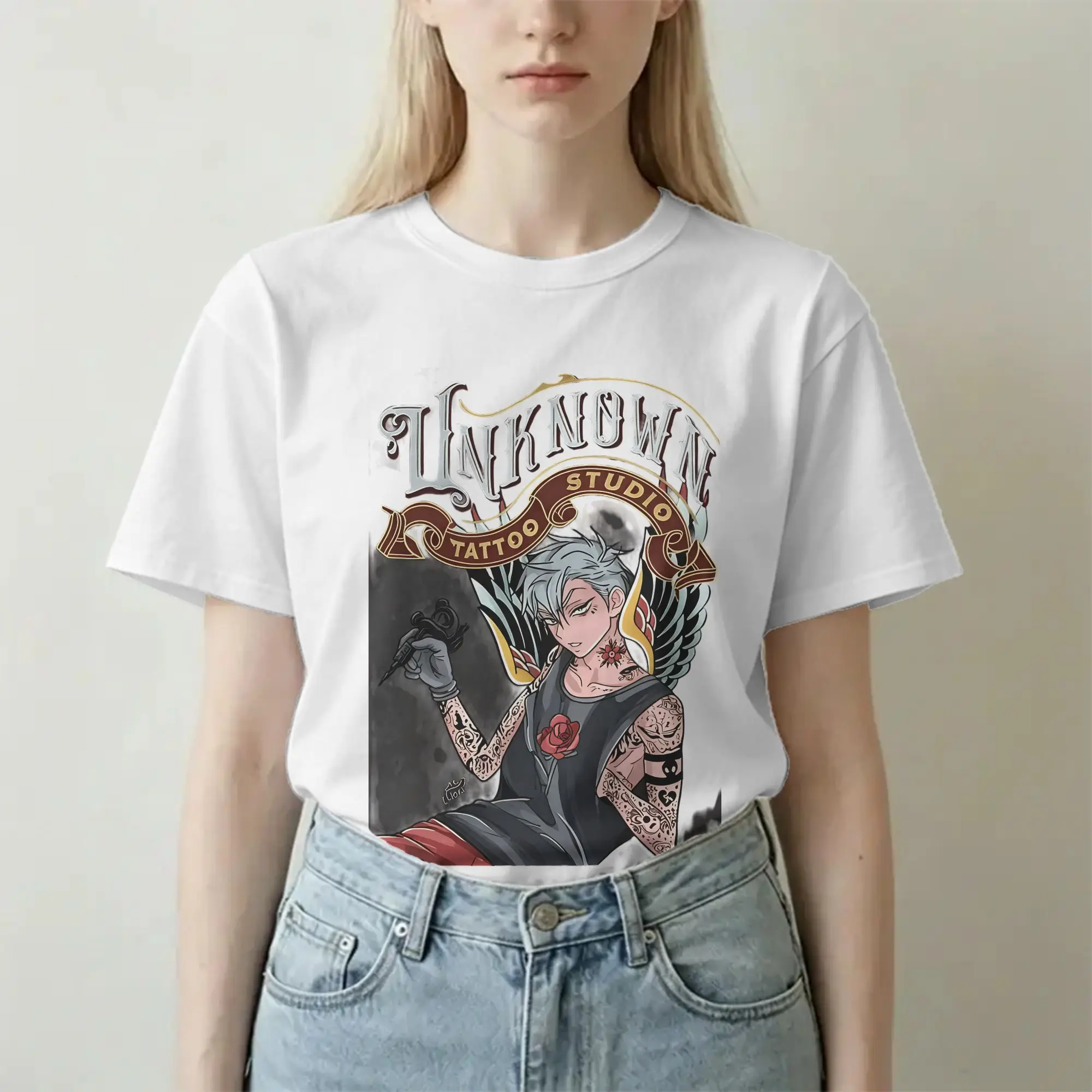 Camiseta Alien Stage Music para homens e mulheres, camiseta de algodão puro com desenho animado, gola redonda, manga curta, roupas plus size