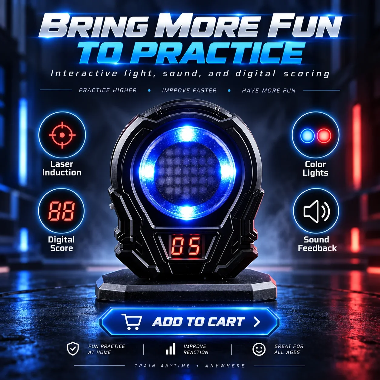 Electronic Scoring Hobby Target with Sound Effect, Auto Induction Model for Leisure Shooting Play