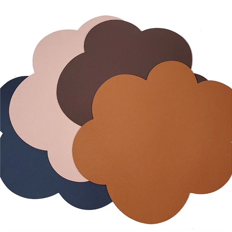 Nordic Leder Schüssel Matte Öl Beweis Wärmedämmung Matte Wolke Wasserdichte Untersetzer Einfache kinder Tischset Pet Matte Tischset