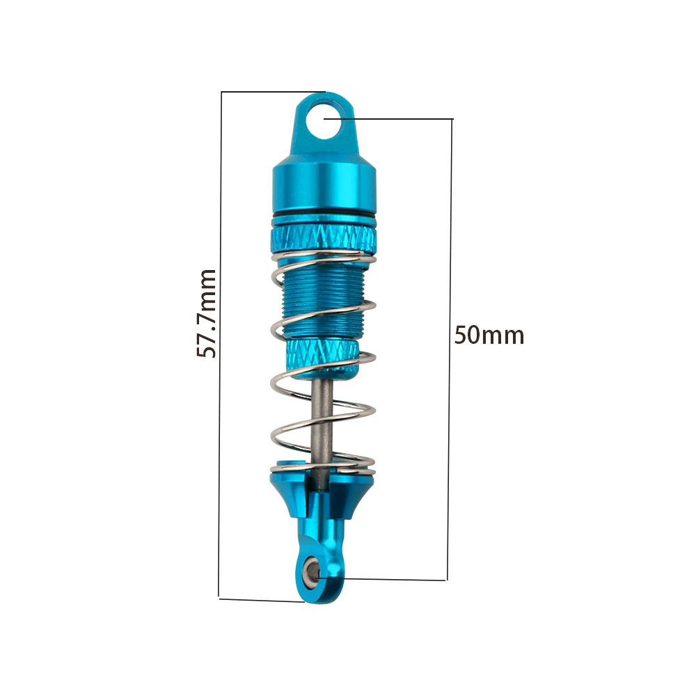 2pcs Metal Aluminum Alloy 50mm Front Shock Absorber Damping for RC LOSI 1/18 Mini-T 2.0 2WD Stadium Truck RTR Car Upgrade Parts