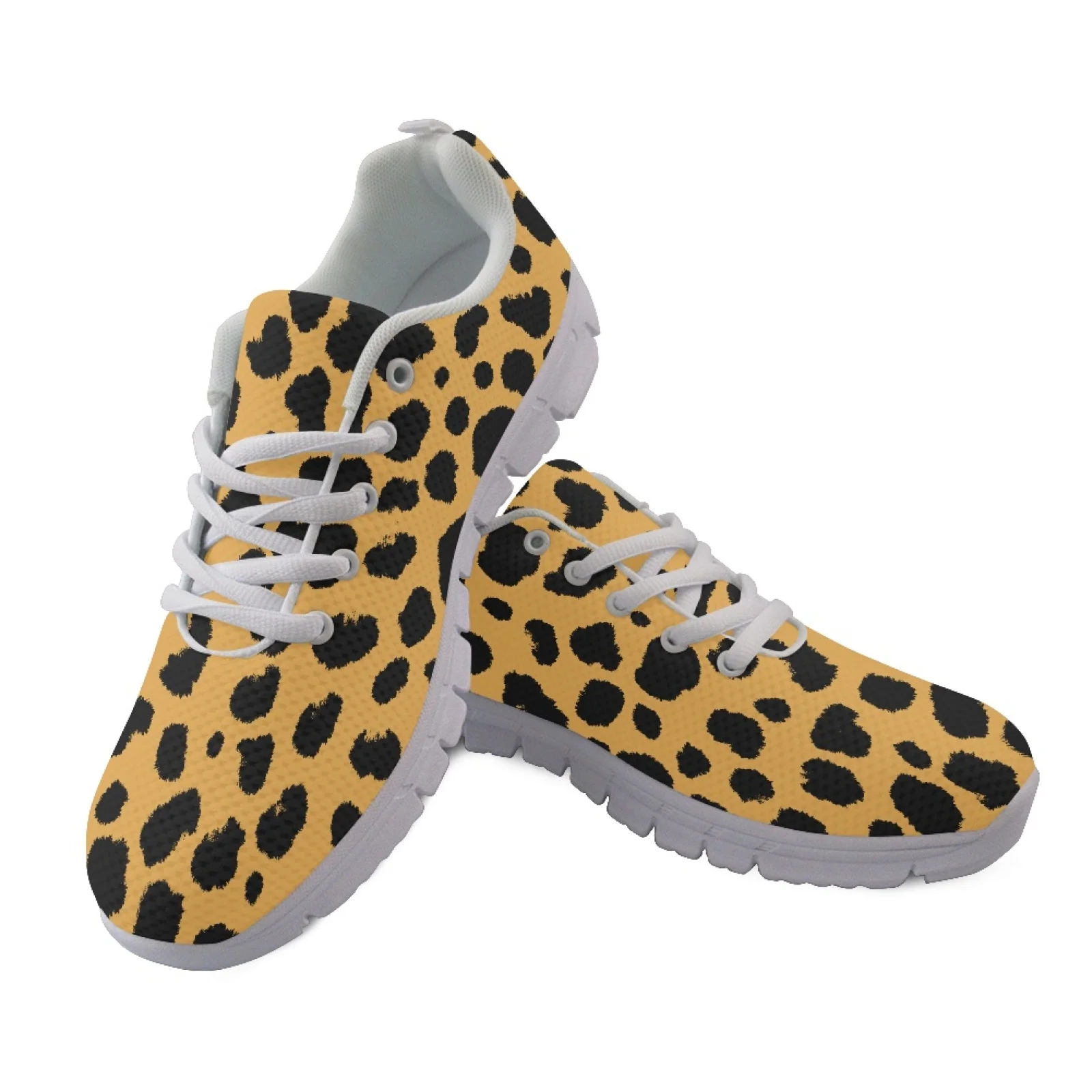 Coloranimal Leopard Print Slip On Running Sneakers Mesh & EVA Sole Running Shoes Breathable Walking Sneakers for Women