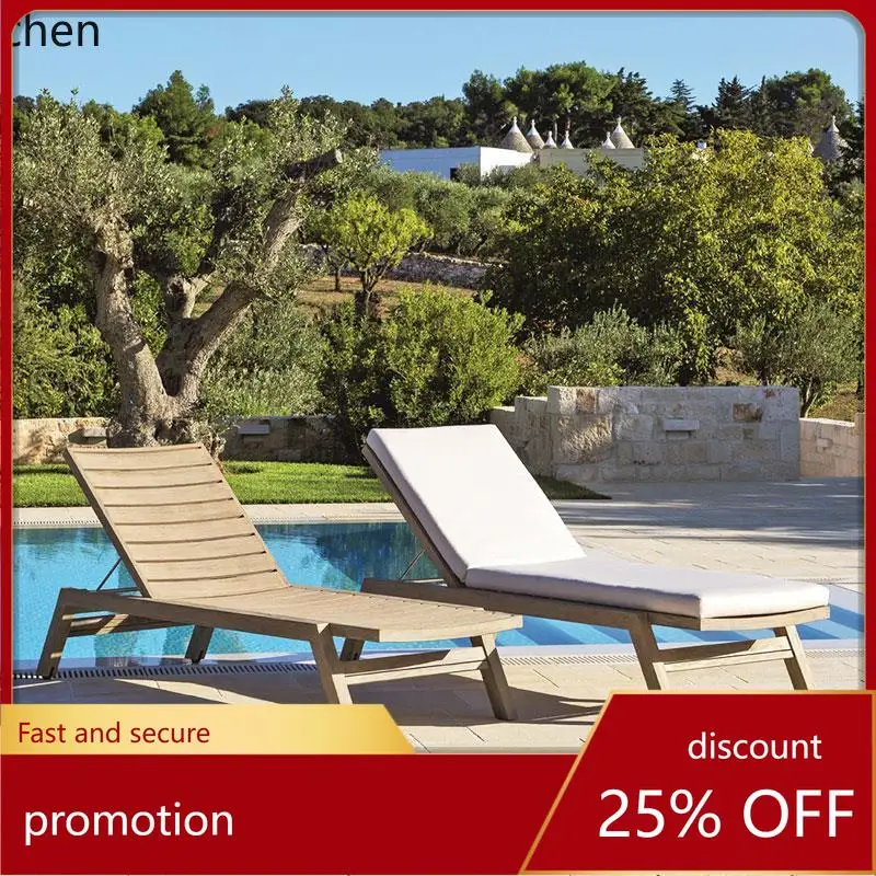 كرسي صالة ترفيهي خارجي من HT، فيلا من خشب الساج، مقاوم للماء وواقي من الشمس، كرسي صالة في الهواء الطلق في الهواء الطلق