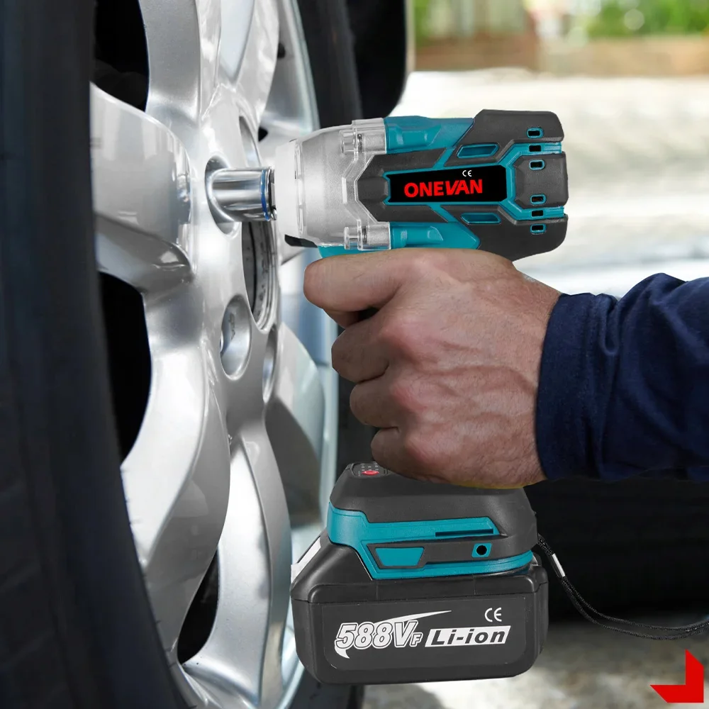 Imagem -03 - Chave de Impacto Elétrica sem Escova 520n.m sem Fio Polegadas Chave de Fenda Elétrica Ferramenta Elétrica de Reparo para Bateria Makita 18v