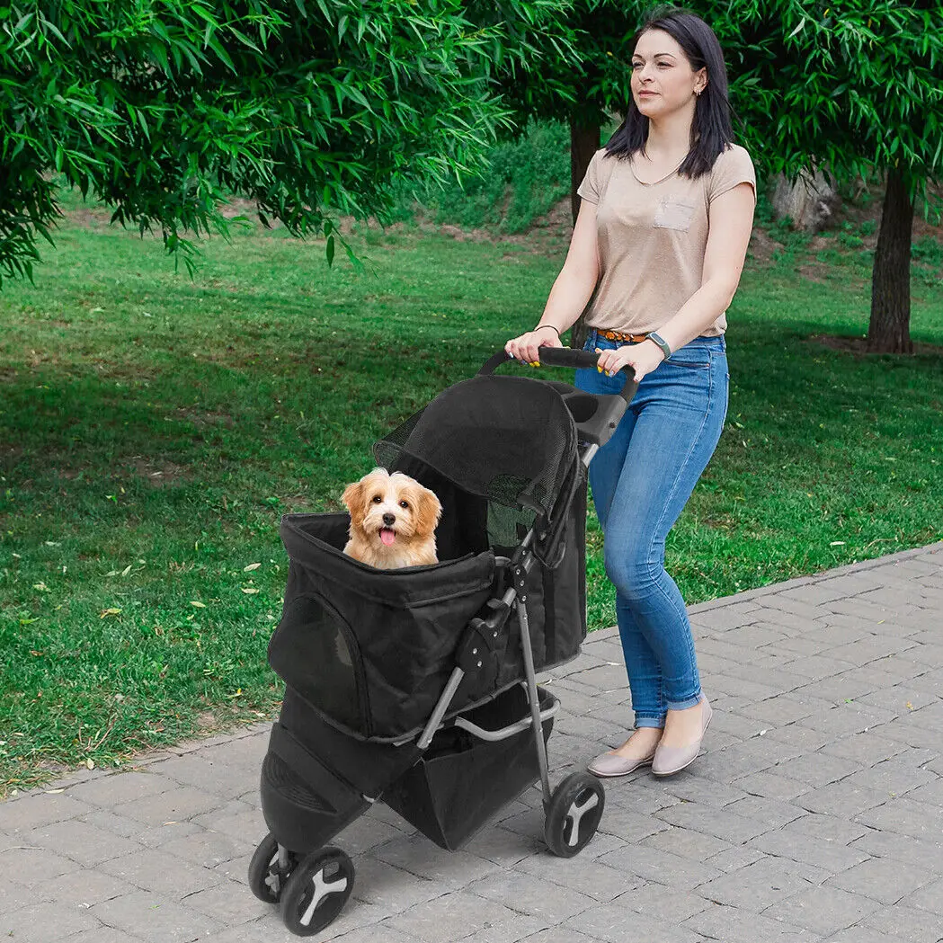 Imagem -03 - Foldable Pet Stroller com Porta-copos Transporte do Cão Carrinho de Viagem Pet Carrier us