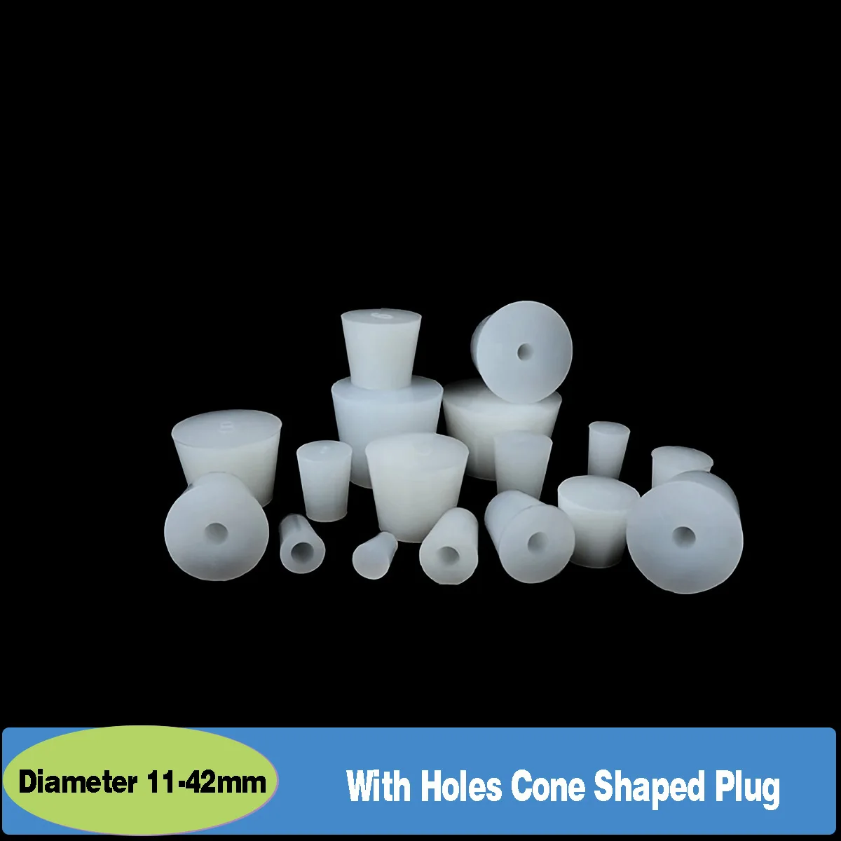 With Holes Silicone Stopper Conical Plugs Perforated Food Grade Through-Hole Silicone Stopper