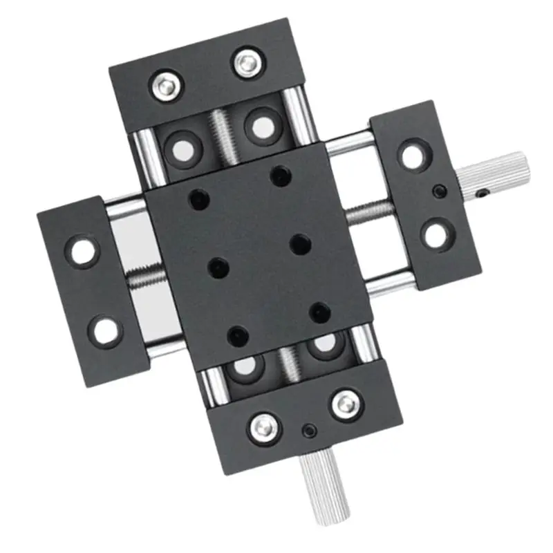 AB13-Heavy Duty Linear Optical Axis Guide Workbench Small Manual Fine Adjustment Slide No Bottom Plate