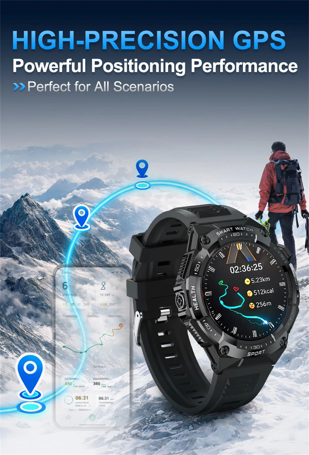 Fitness Smartwatch with GPS, AMOLED Display, Compass and Bluetooth Calling description 4