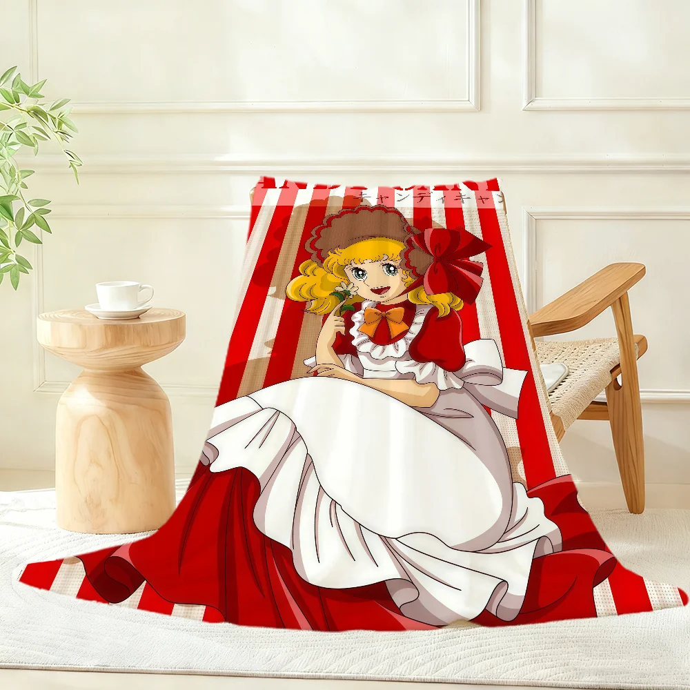 Anime Manga C-Candy Cool Blanket Throw Super Cosy Plush Living Room Sofa Couch Childish Birthday Gifts