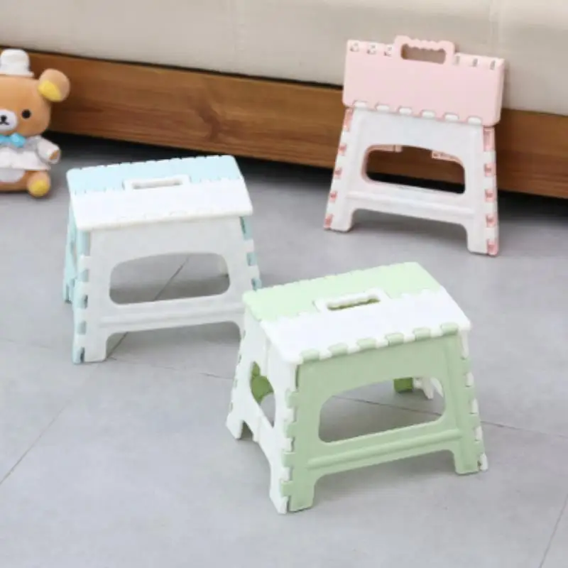 1PC Thickened Plastic Stool Camping Folding Stool Portable Carrying Stool