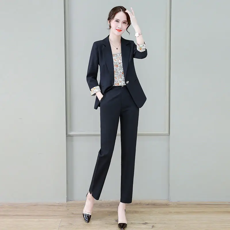 Pant Womens Matching Sets 2 Piece Outfit 2024 Summer Elegant Set Of Two Fashion Pieces For Women High Quality Pants Blazer Suit