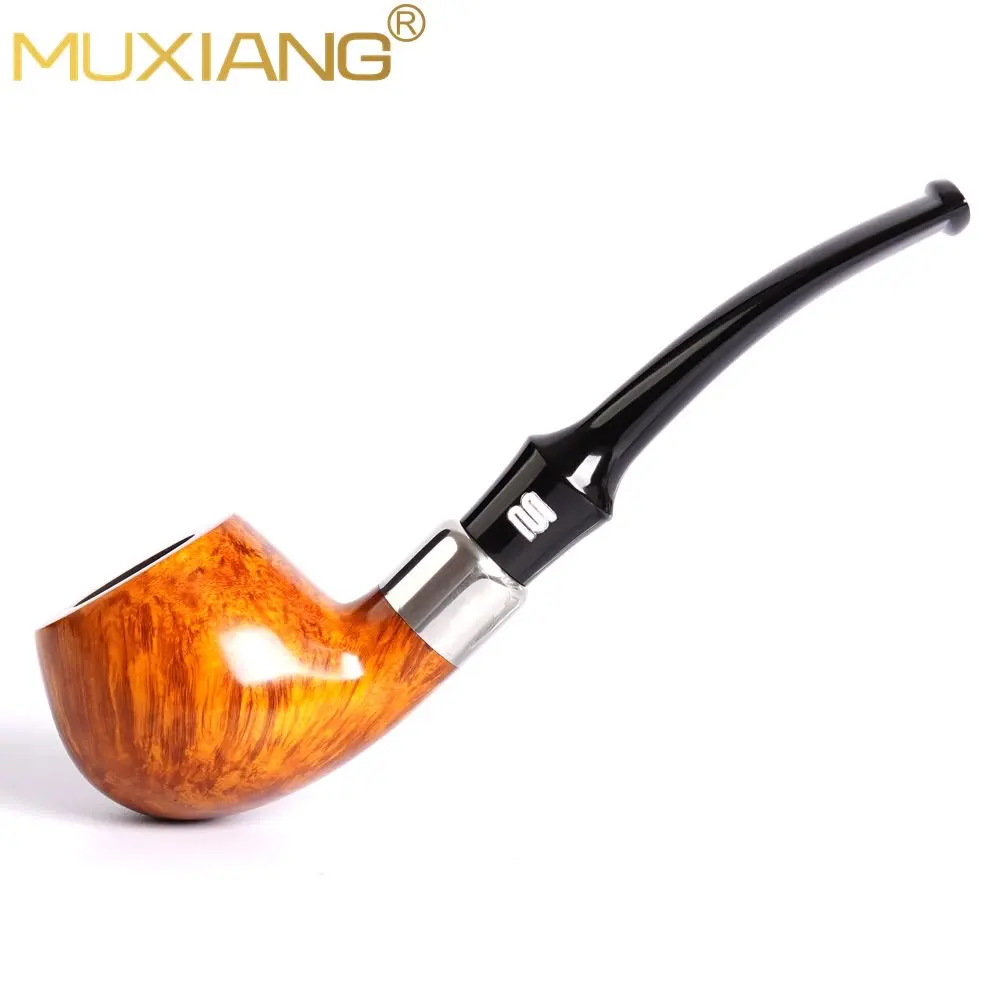 MUXIANG Handmade Briar Wood Tobacco Pipe 9mm Filter Custom Name Engraving Handcrafted Gift For Dad Father