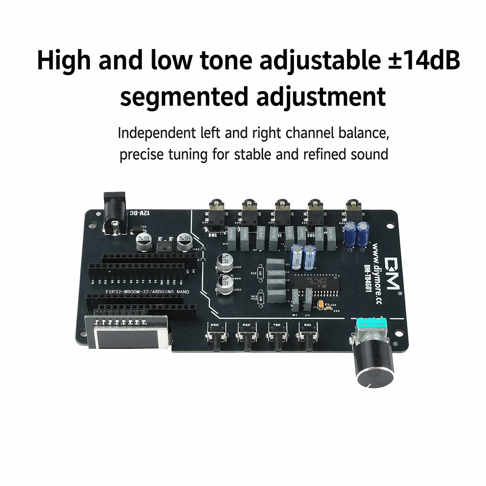 TDA7440D Digital Audio Preamp Module DC7-12V Stereo Input I2C Noise-free Volume Treble Bass Balance 1.8
