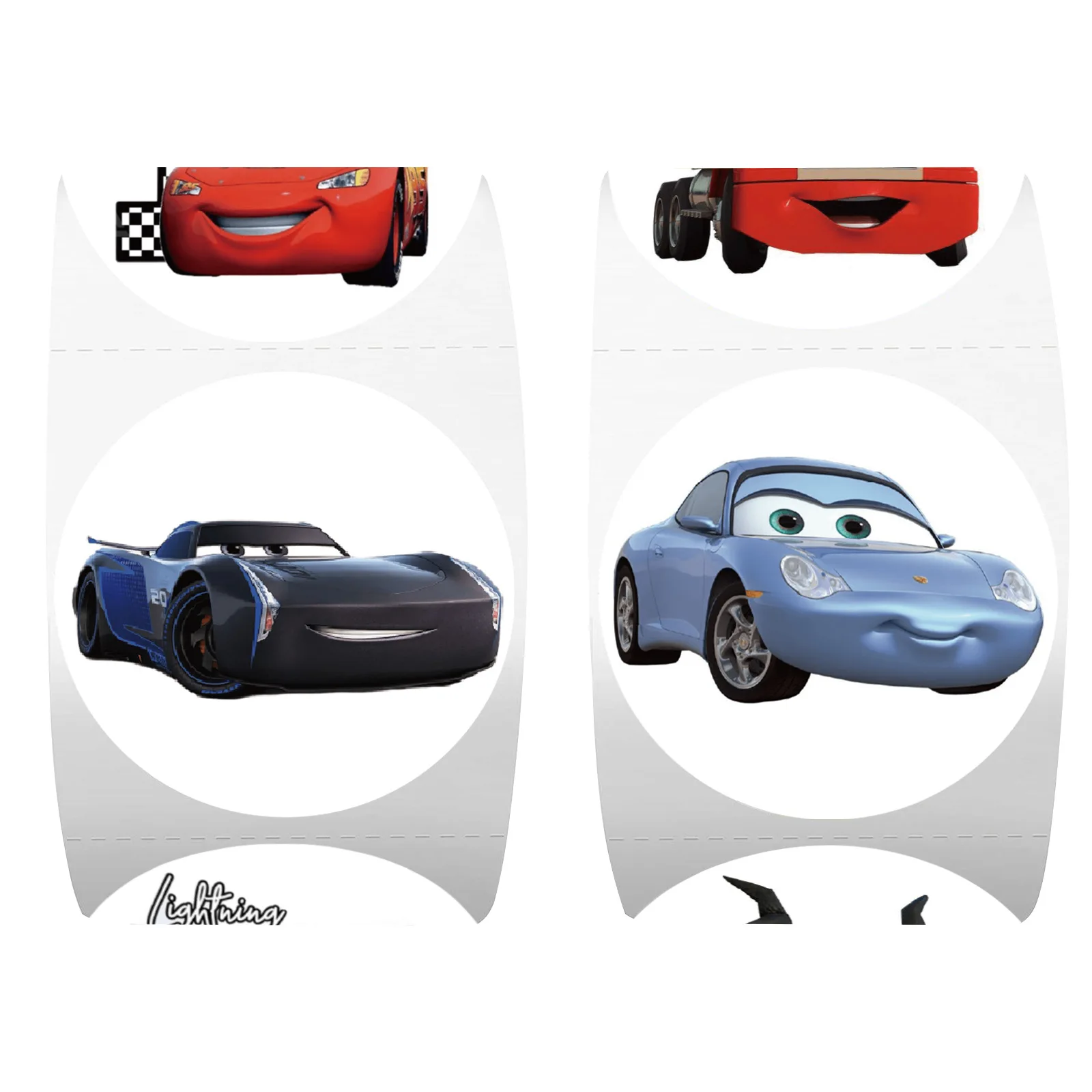 

500pcs/Roll Disney Animated Film Cars Cartoon Sealing Stickers DIY PVC Laptop Decals Decoration Reward Gift Toy