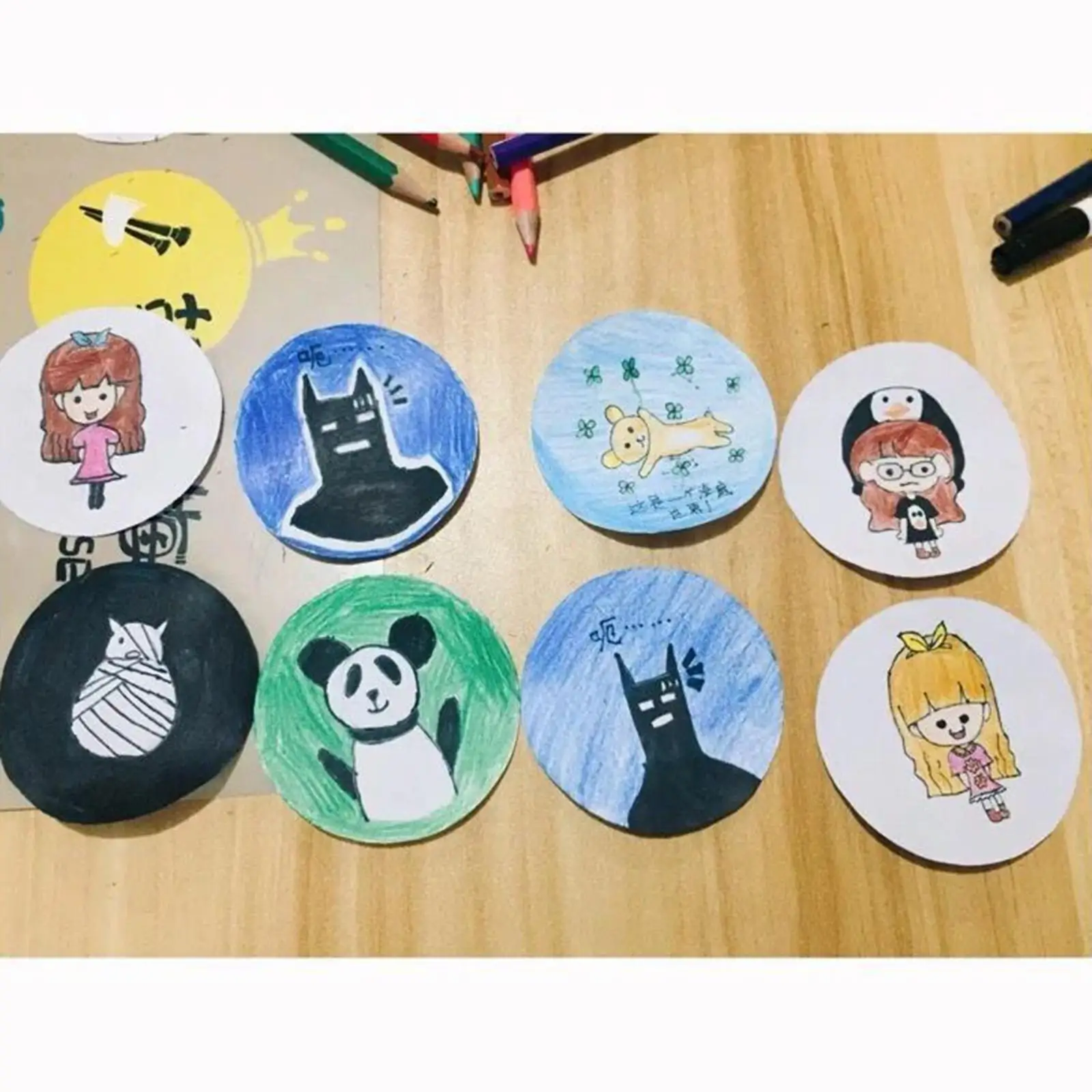 Blank Button Paper Components for DIY Badge Making Kit Round Paper ...