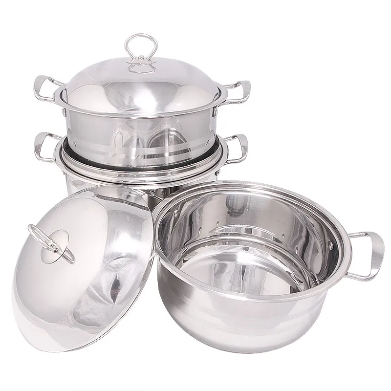 

Special Design Cookware 24-26-28cm Factory Sale Pot Cover Set Stainless Steel Pot