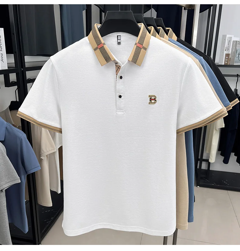 

Men's Summer New Golf Polo Shirt Short Sleeve High-End Design Exquisite Ice Silk Embroidery Breathable Fashion T-Shirt