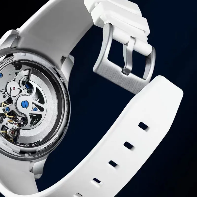Hot Fairwhale Automatic Watch For Mens Sports Silicone Strap Clocks Mans Fashion Tourbillon Mechanical WristWatch DropShipping