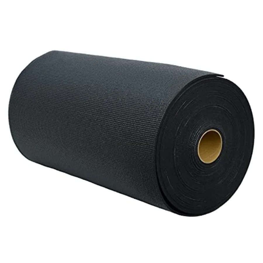 Yoga mat for home and studio use, PVC material, black color, 5mm thick with non-slip surface and 50 ft x 24 in size