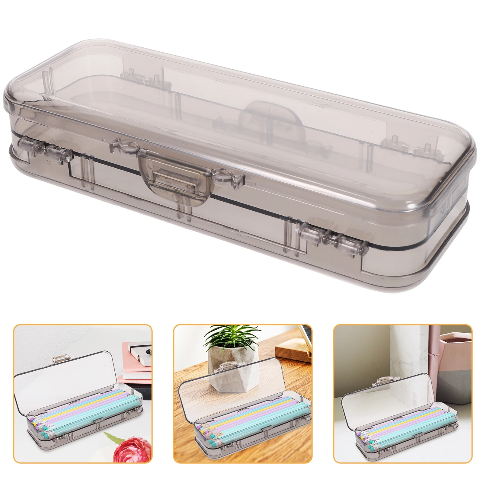 

Large Capacity Pencil Case Box Office Supplies Storage Multifunctional Stationery Organizer Plastic Pen Pencil Box Student