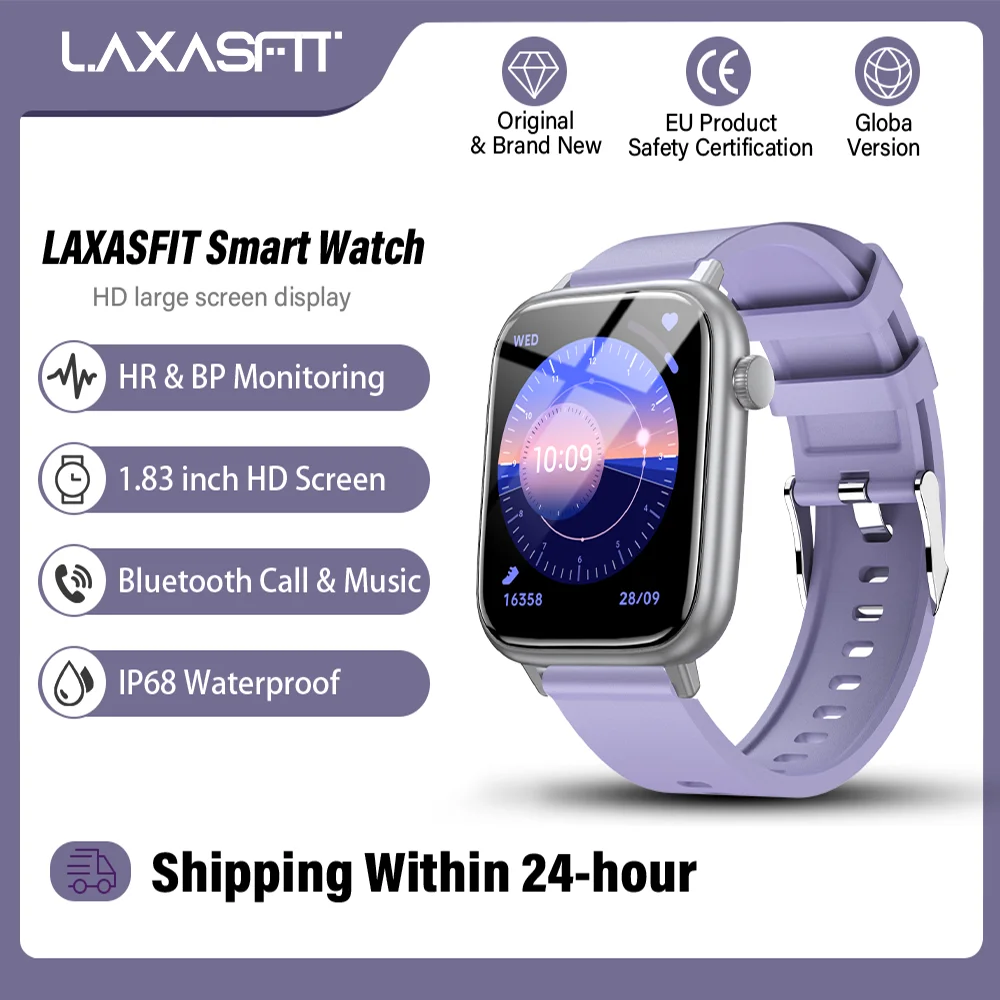 LAXASFIT New Smart Watch Bluetooth Talk Man Woman Smartwatch 100+ Sports Functions Fitness Bracelet Customized Dial Smart Watch