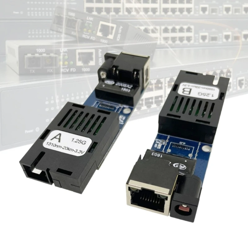 1000M 3KM Gigabit Fast Ethernet Fiber Switches Transceiver 1 ไฟเบอร์ 1 RJ45 Singlemode Optics Media Converters